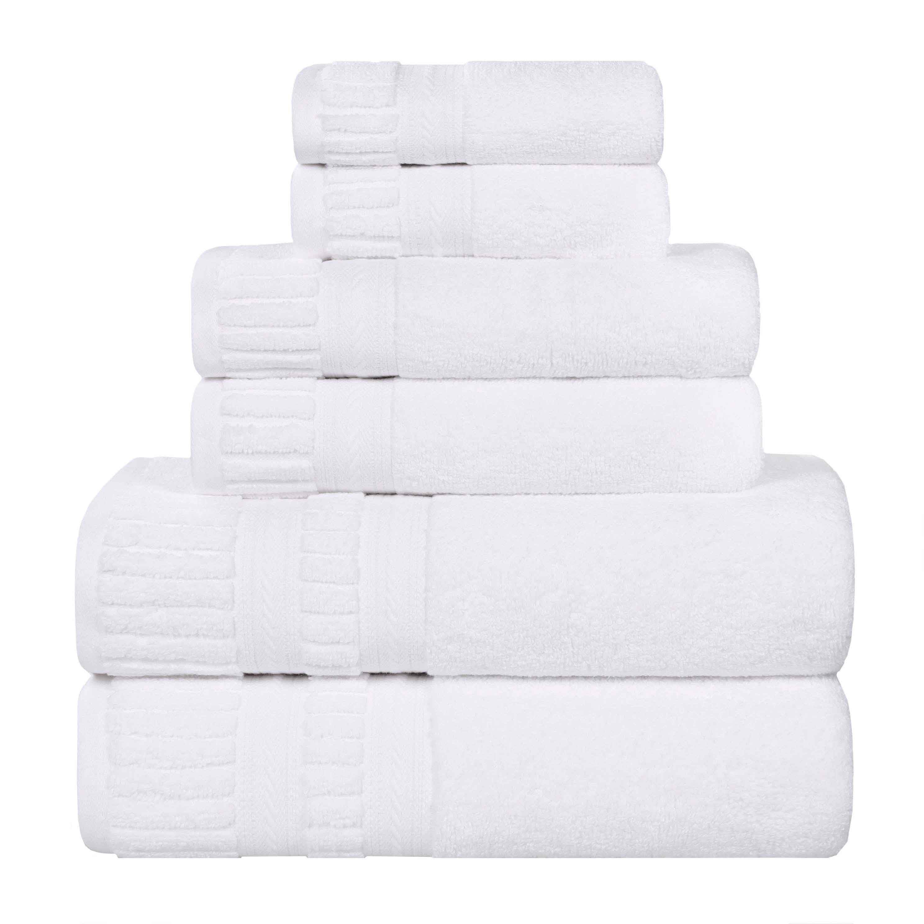 Venice Zero Twist Cotton Medium Weight Absorbent 6-Piece Bath Towel Set - Soft & Quick-Drying for Spa, Gym, and Luxury Bathroom Use