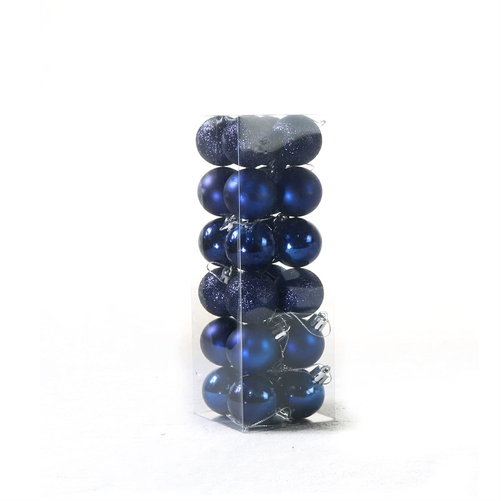 DLZYQ Shatterproof Christmas Tree Ornaments - 24pcs 4cm Dark Blue Hanging Baubles for Xmas Tree Decorations | Durable Holiday Party Decor for Home, Office & Festive Gatherings