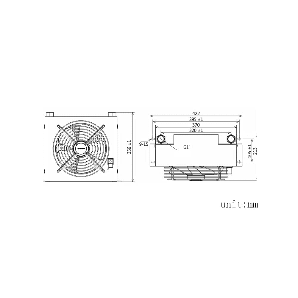 Ethedeal Hydraulic Oil Cooler 100L/min - 110V AC 60Hz AH1012T-CA with Precise Welding & High-Efficiency Fan | Industrial Machinery Cooling Solution for CNC, Press Machines & Hydraulic Systems