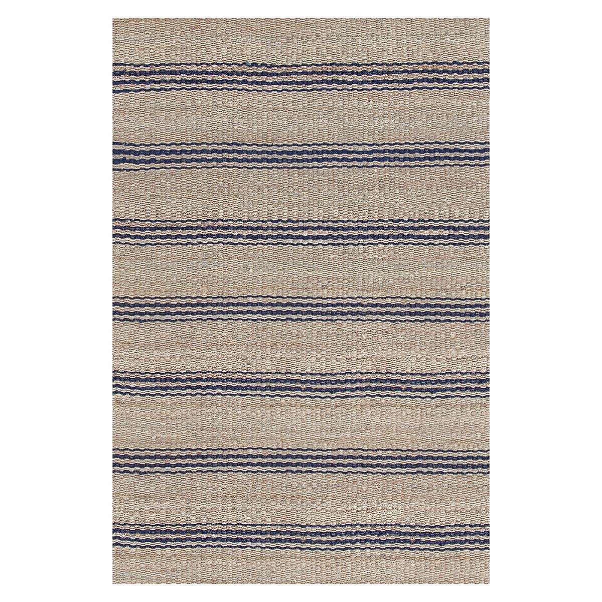Dash & Albert Jute Ticking Indigo Woven Rug - Natural Fiber Area Rug for Living Room, Bedroom & Dining Room - Stylish Home Decor with Durable Woven Texture