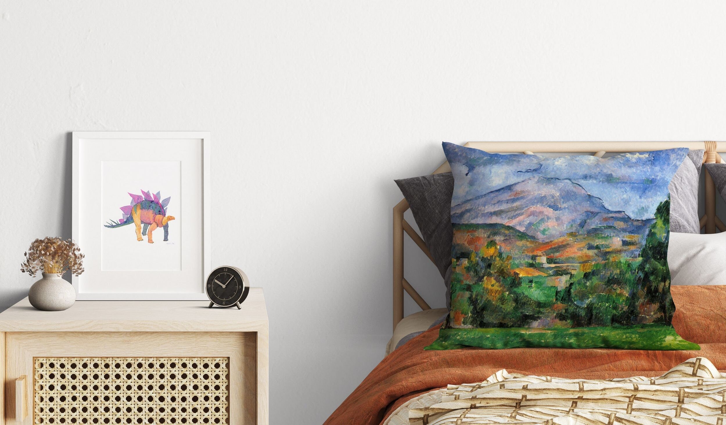 Paul Cezanne Famous Art Decorative Pillow - Abstract Artist Throw Pillow Cover 22x22 Inches in Green & Blue - Perfect for Farmhouse Sofa, Living Room Decor & Home Accents
