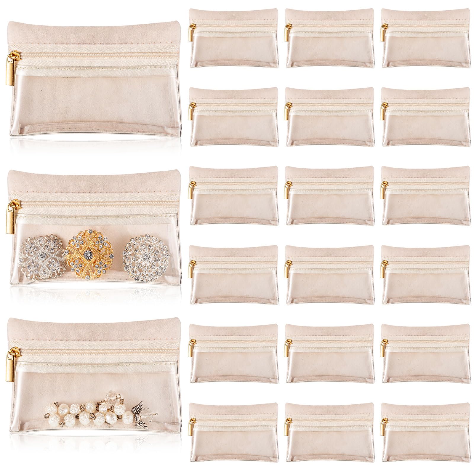 Uiifan Travel Jewelry Organizer - Flannel Jewelry Storage Bag with Zipper Pockets for Women | Portable Jewelry Case for Necklaces, Rings & Earrings | Perfect for Travel, Gift Giving & Daily Organization