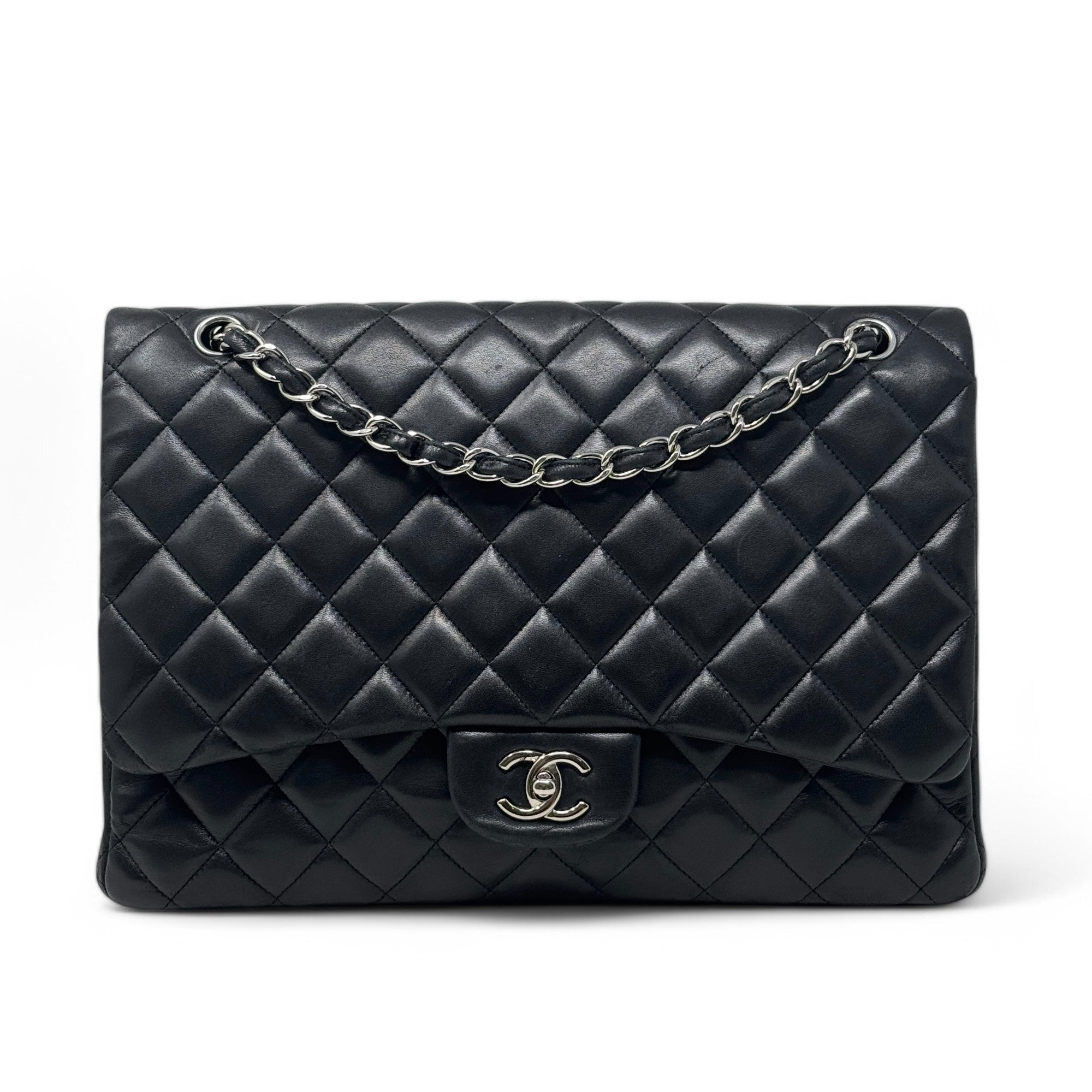 Chanel Black Maxi Classic Flap Bag - Luxury Designer Handbag for Women | Perfect for Evening Events, Parties & Special Occasions