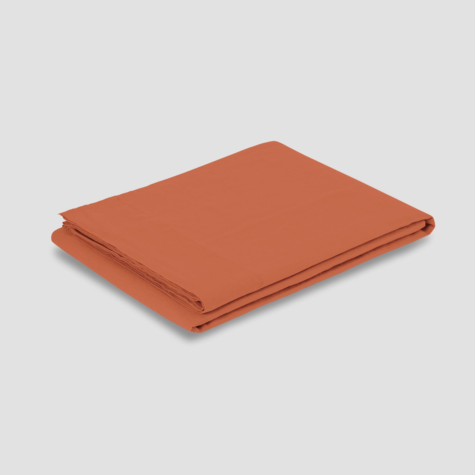 Premium 100% Linen Flat Sheet - Burnt Orange Color - Soft & Breathable Bedding for All Seasons - Perfect for Master Bedroom, Guest Room & Vacation Homes