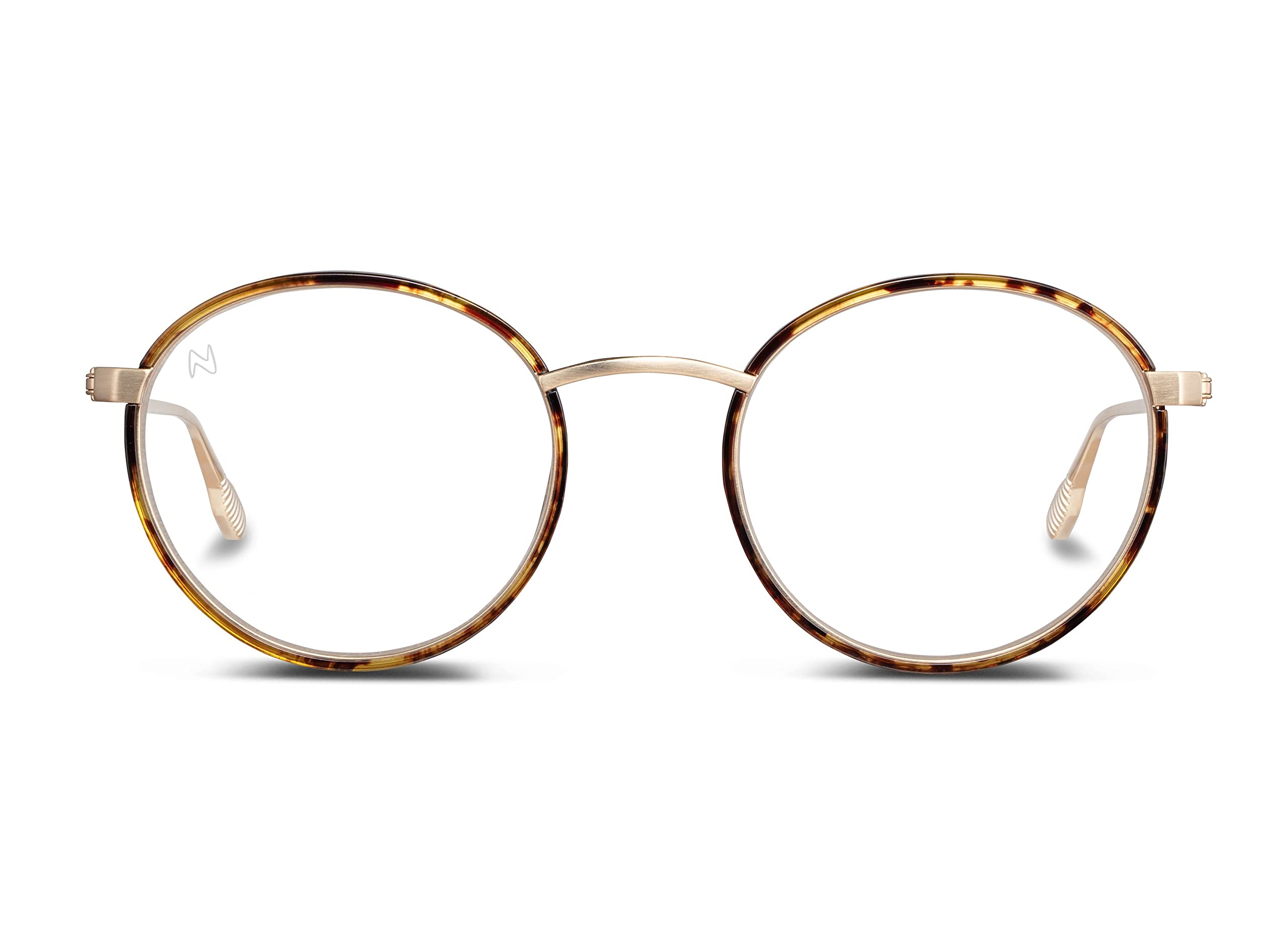 NOOZ Optics Unisex Reading Glasses - Slim Lightweight Blue Light Blocking Readers for Women & Men - Round Frame with Compact Case - Perfect for Office, Reading & Computer Work