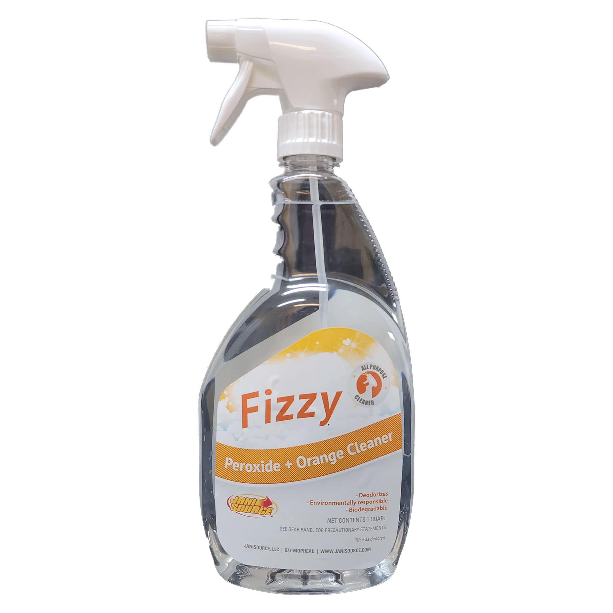32 oz Fizzy Peroxide & Orange Multi-Purpose Cleaner Spray (Pack of 12) - Kitchen, Bathroom & Surface Disinfectant for Home & Office Use