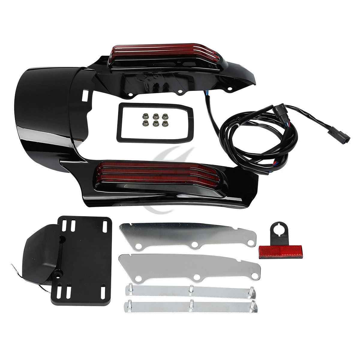 TCMT Rear Fender Fascia with LED Brake Running Turn Signal Lights Kit - Compatible with Harley Touring Models (Road King, Road Glide, Street Glide, Electra Glide, Ultra Limited 2014-2023) - Perfect for Custom Motorcycle Upgrades & Night Riding Safety