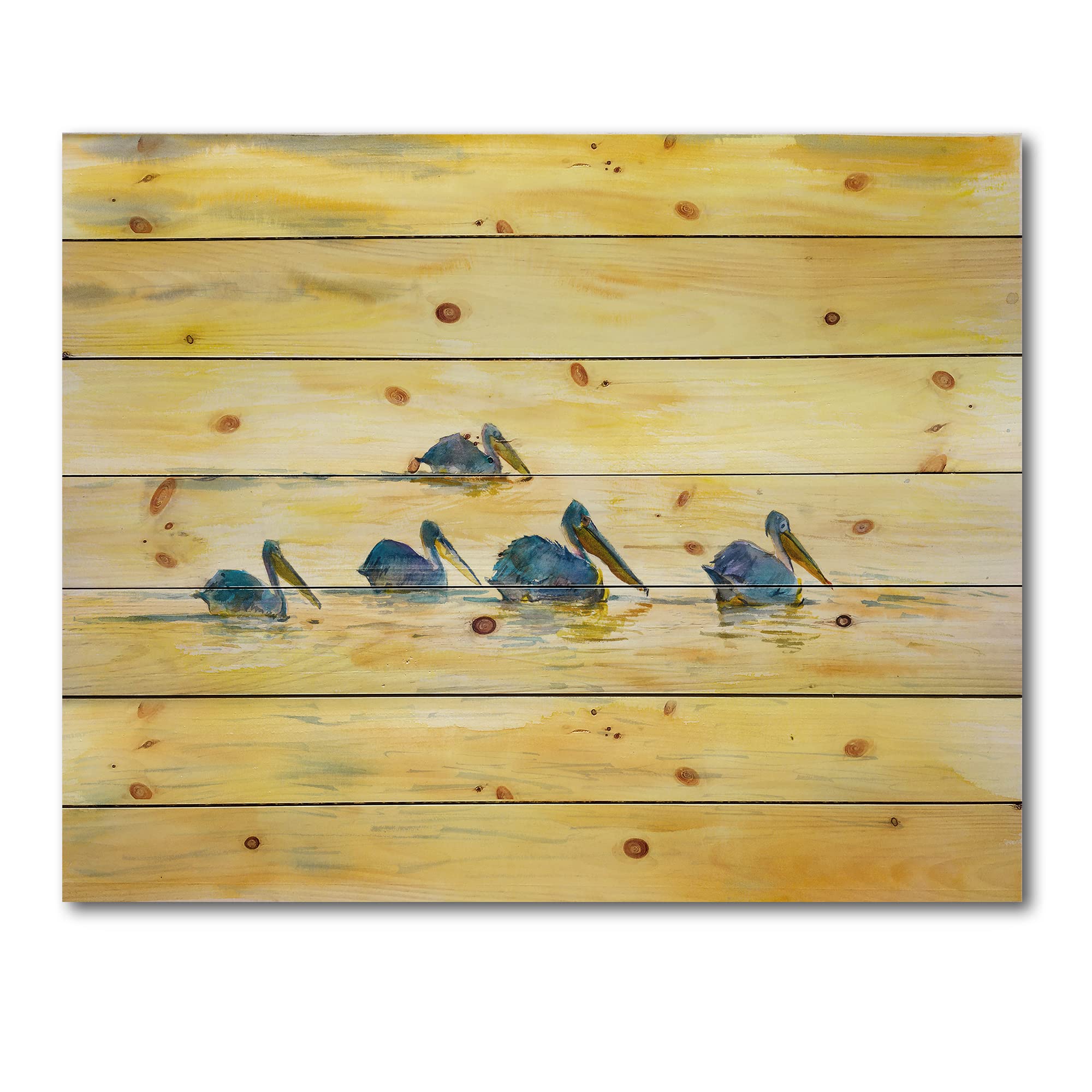 Pelicans Wood Wall Art - Farmhouse Decor for Living Room & Bedroom