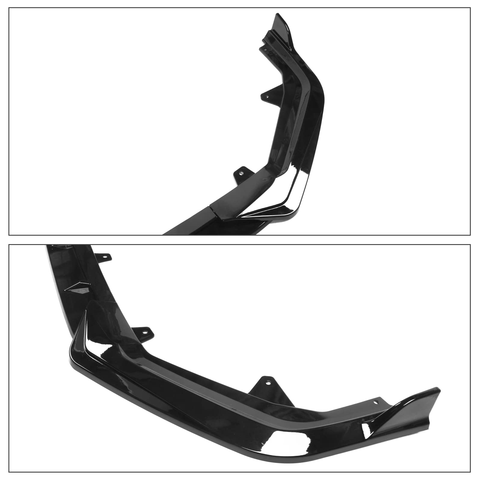 IKON MOTORSPORTS Front Bumper Lip for 2022-2024 Honda Civic 11th Gen Sedan & Hatchback | Gloss Black PP Lower Lip Spoiler Body Kit | Enhances Aerodynamics & Sporty Look for Street Racing & Car Shows