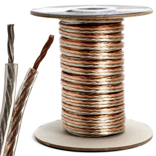 Bulk Speaker Wire 14-Gauge 2-Conductor 50ft Spool - High Quality Copper Audio Cable for Home Theater, Car Audio & Professional Sound Systems