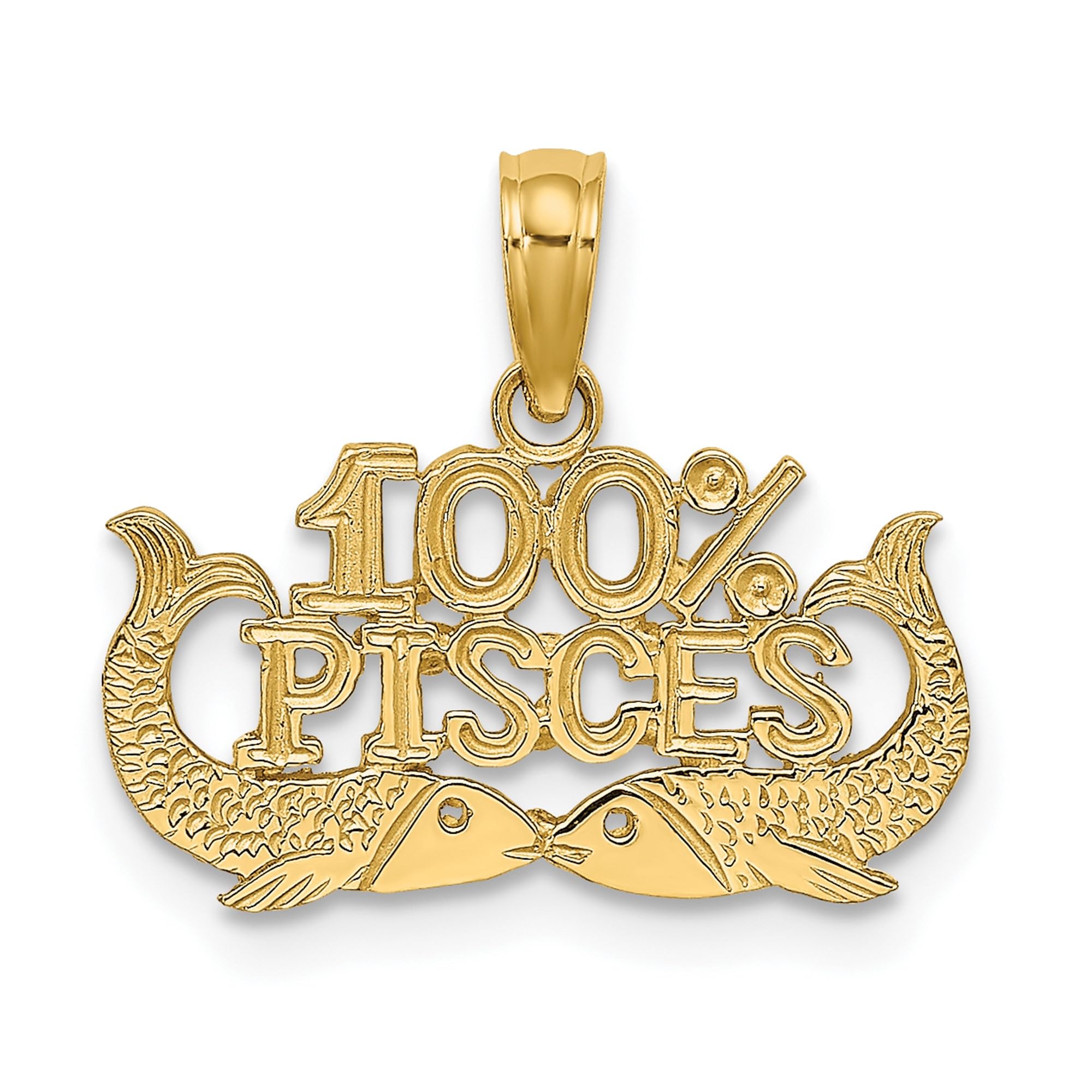 14K Solid Yellow Gold Pisces Zodiac Necklace - Fish Horoscope Pendant for February & March Birthdays - Perfect Astrology Jewelry Gift for Women - Ideal for Birthdays, Anniversaries & Spiritual Occasions