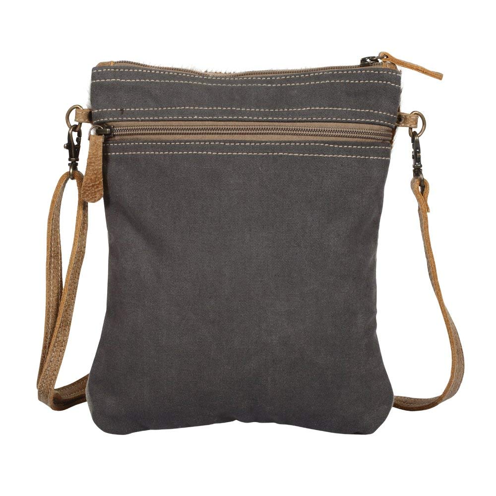 Eco-Friendly Upcycled Canvas & Hair-On Cowhide Leather Crossbody Bag - Small Handmade Purse for Women | Perfect for Daily Use, Travel & Casual Outings