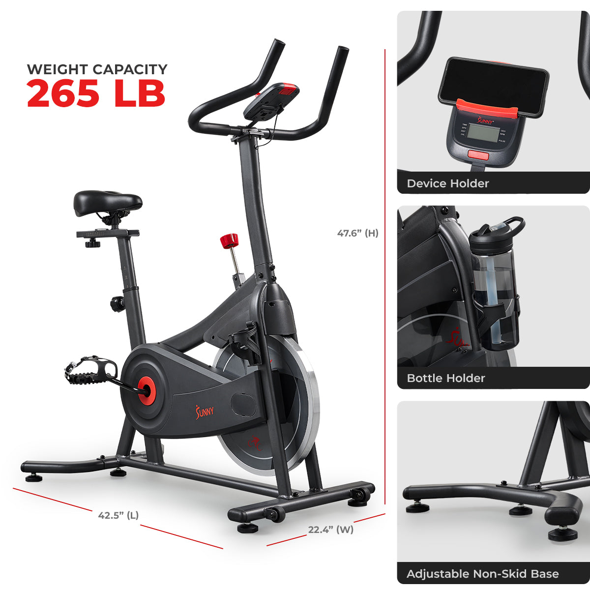 Active 100 Smart Magnetic Indoor Cycling Exercise Bike - Stationary Bike for Home Workouts & Cardio Training