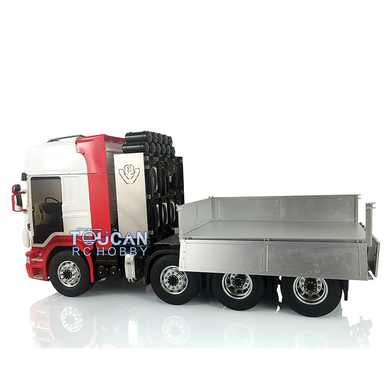 1/14 Scale LESU 8x8 RC Tractor Truck Model - Metal Chassis with Equipment Rack, LED Lights, Sound Effects & Servo Cabin Roof | Off-Road Adventure, Construction Site Play, Collector's Display