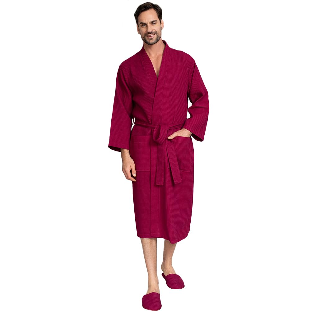Premium Men's Cotton Waffle Bath Robe - Ultra Soft SPA Luxury Robe for Men | Perfect for Relaxation, Lounging & Post-Shower Comfort