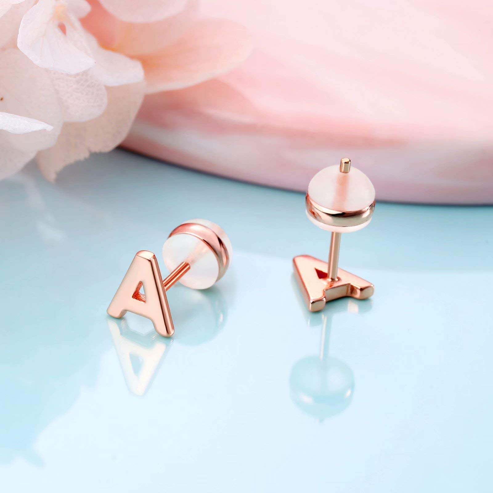925 Sterling Silver Initial Stud Earrings for Women - Hypoallergenic Small Letter Earrings, Dainty Personalized Jewelry Gift for Her - Perfect for Everyday Wear, Birthdays & Special Occasions