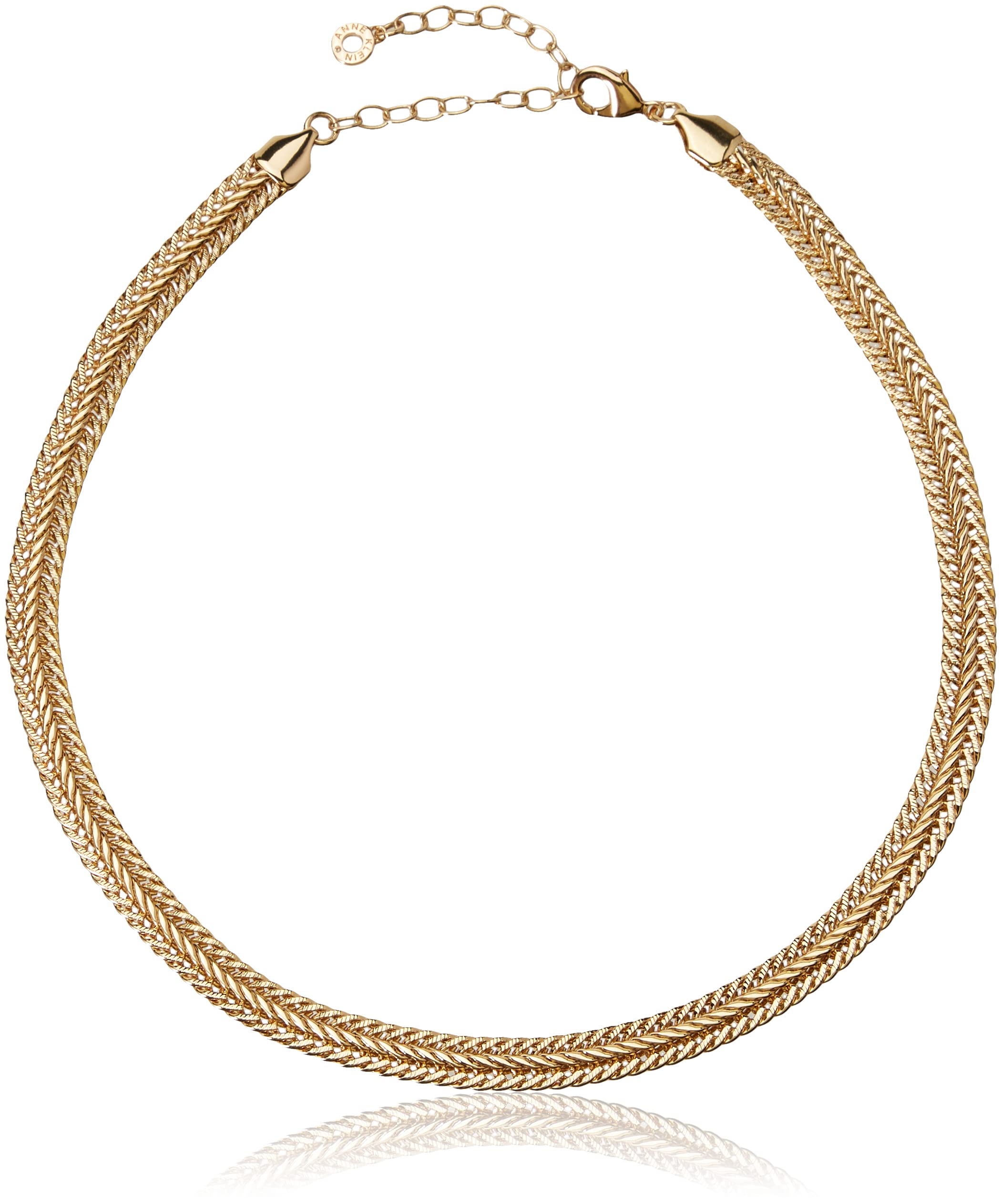 Anne Klein Classics Gold-Tone Flat Chain Necklace for Women - Elegant Layering Jewelry for Everyday Wear, Office & Special Occasions