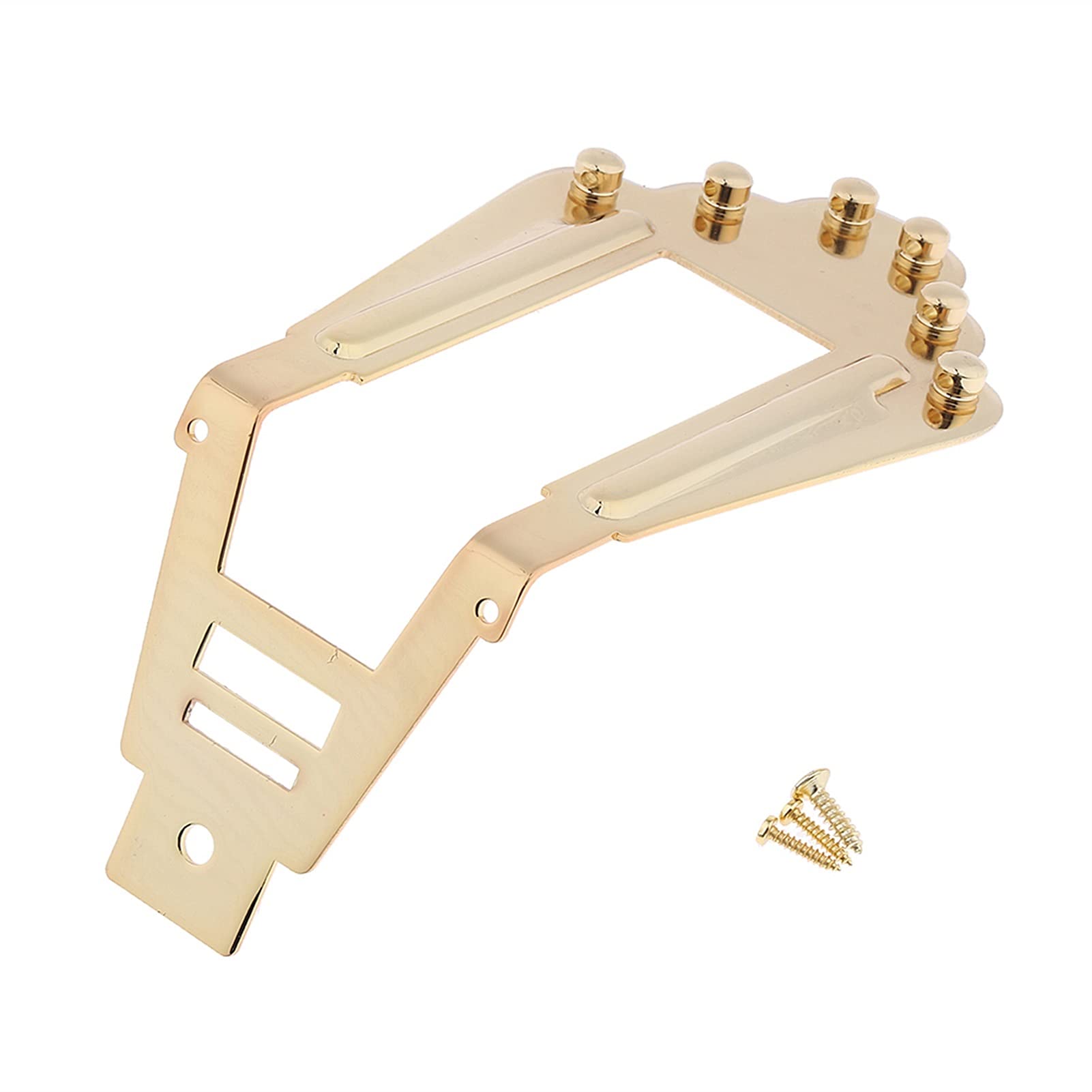 Golden 6 String Guitar Bridge System Set - Hollowbody Archtop Guitar Tailpiece & Bridge Replacement Parts - Perfect for Jazz, Blues & Acoustic Performances