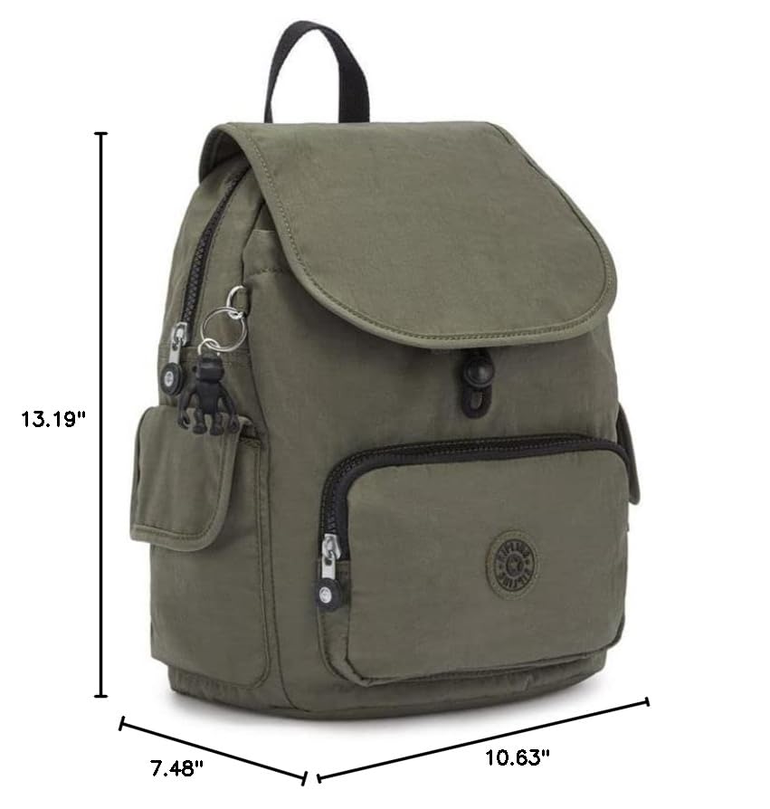 Kipling Women's City Pack S Backpack Handbag - Lightweight Travel Laptop Bag, Green Moss, 19x27x33.5 cm (LxWxH) - Perfect for Work, School & Daily Commute