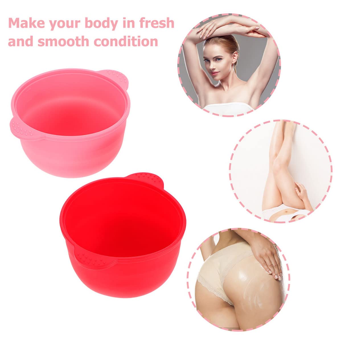 6 Pcs Silicone Wax Warmer Bowls for Hair Removal - Depilatory Wax Melting Pot, Folding Waxing Tools & Supplies - Perfect for Home Waxing, Salon Use, and DIY Beauty Treatments
