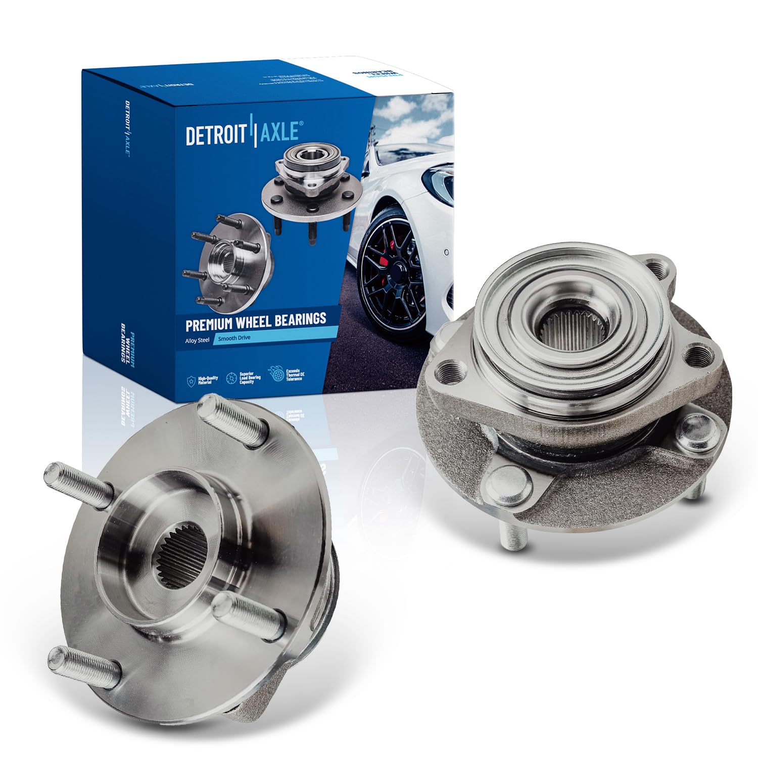 Detroit Axle - 2 Front Wheel Bearing Hubs Replacement for 2007-2011 Nissan Versa (2008 2009 2010 Models) - Wheel Bearing Hub Assembly Set - Perfect for DIY Car Repairs & Maintenance