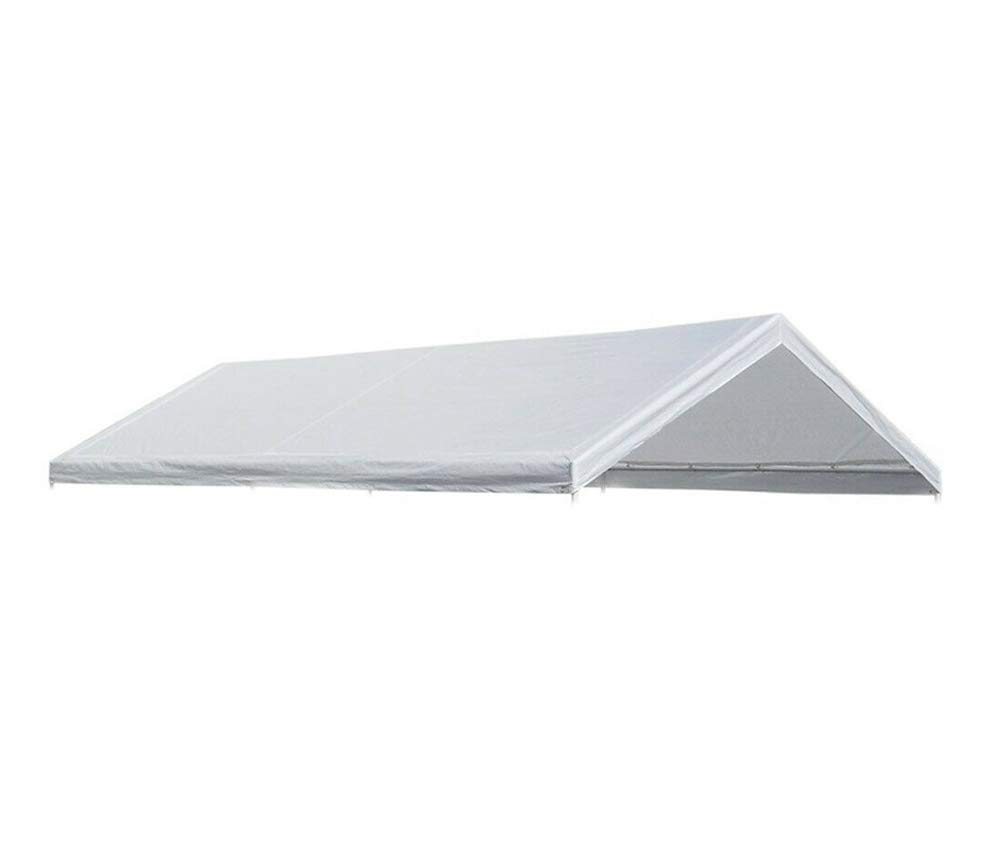 20'x20' White Canopy Replacement Cover - Durable Top Roof Tarp & Shade Vehicle Cover (Finished Size 18.6'x20') - Perfect for Outdoor Events, Camping, and RV Protection