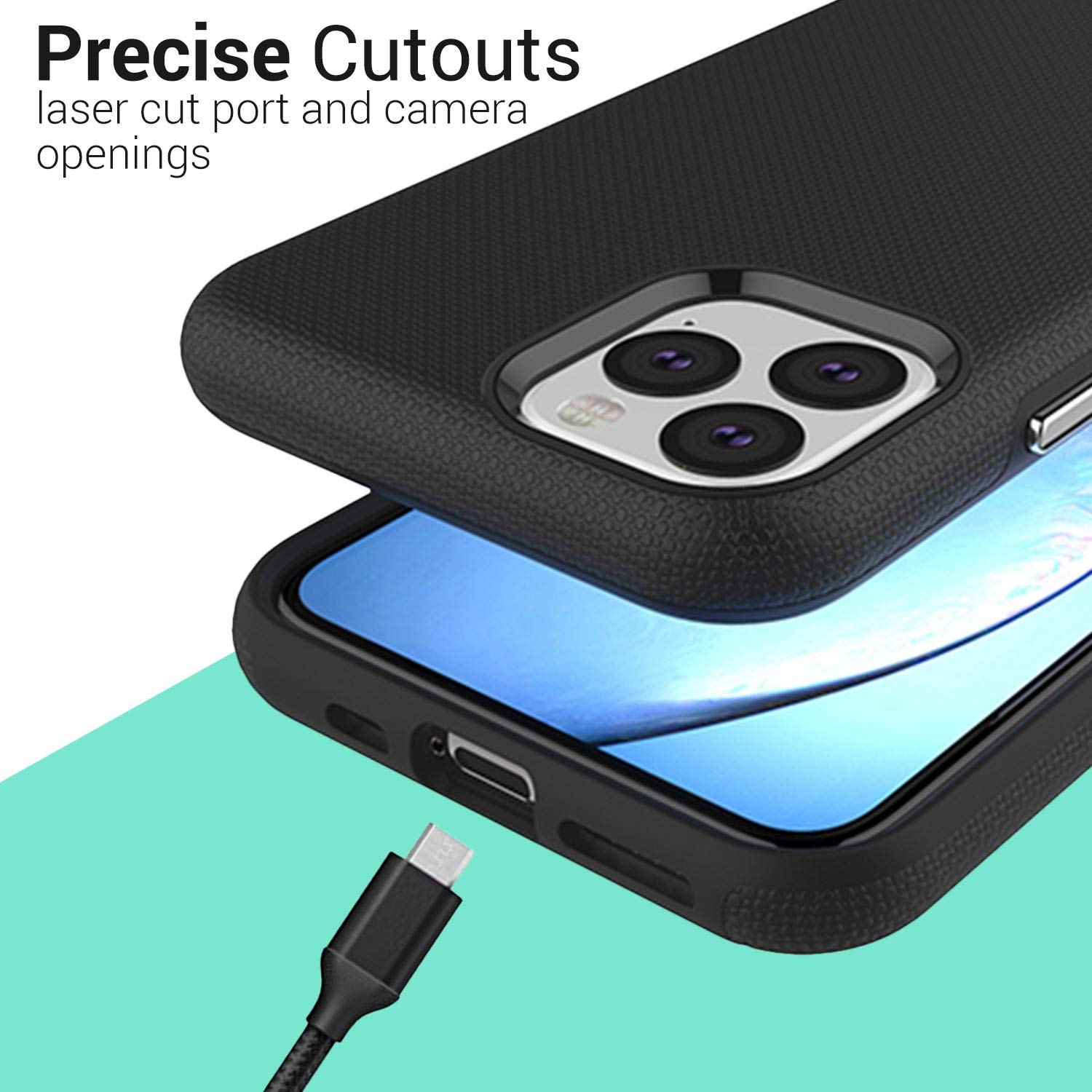 CoverON Slim Protective Hybrid Rugged Case for iPhone 11 Pro Max (2019) - Shockproof & Scratch Resistant Phone Cover - Perfect for Outdoor Activities, Work & Daily Use