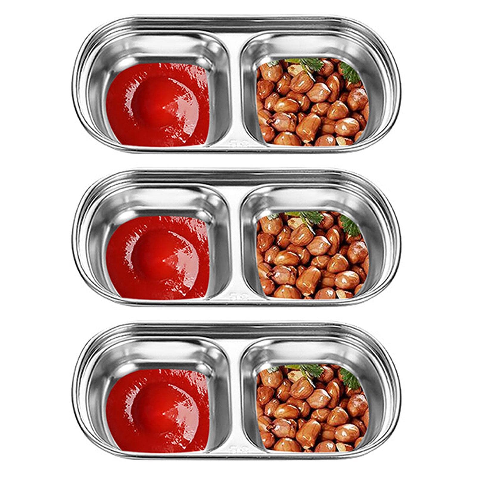 4Pcs Stainless Steel Square Seasoning Dishes - Stackable Sushi Dipping Bowls & Mini Appetizer Plates for Asian Cuisine, Sushi Restaurants, Home Kitchens & Party Serving