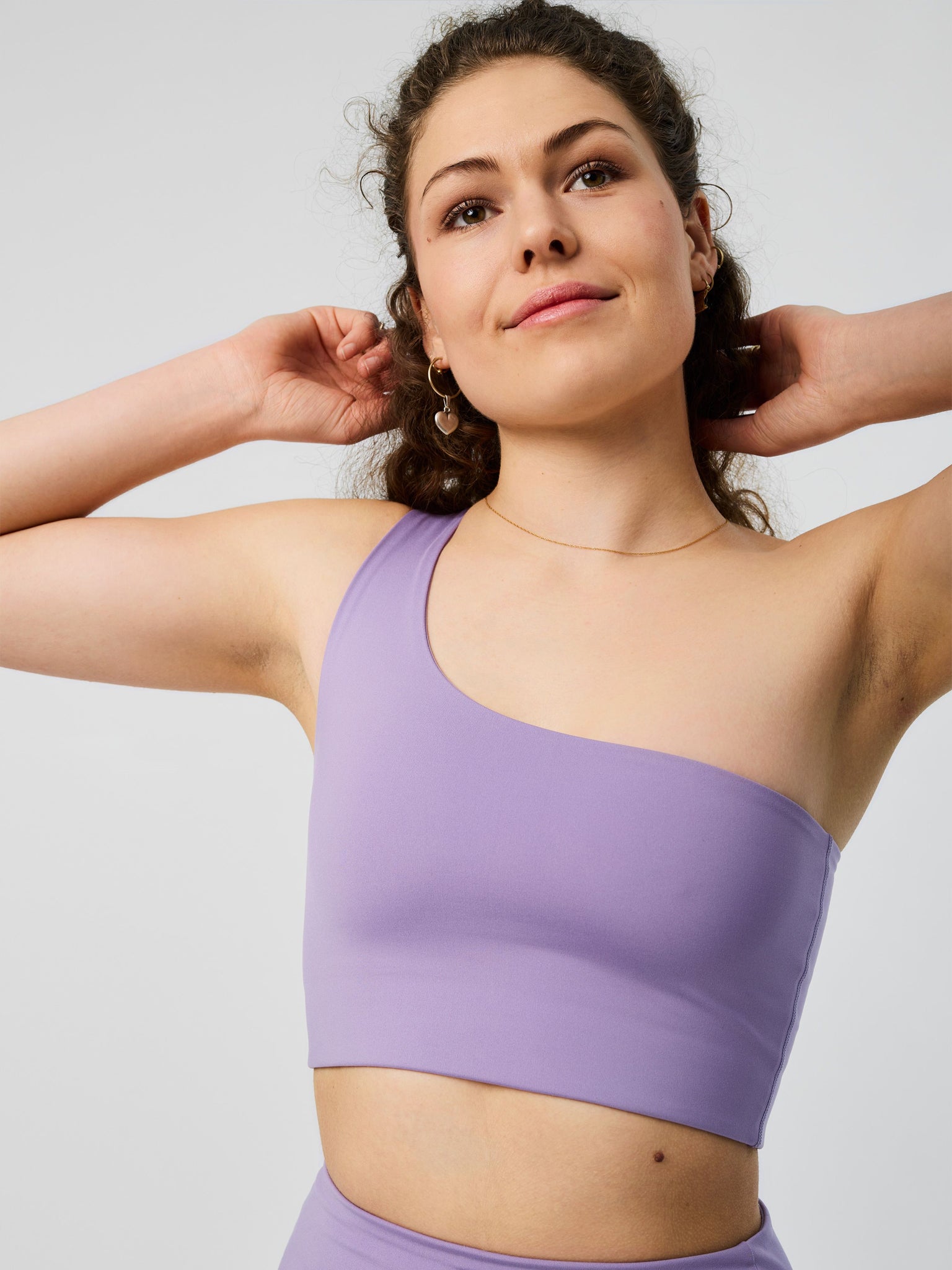 Girlfriend Collective Bianca One Shoulder Bra - Supportive Workout Top for Yoga & Running | Cosmos Print Activewear for Women