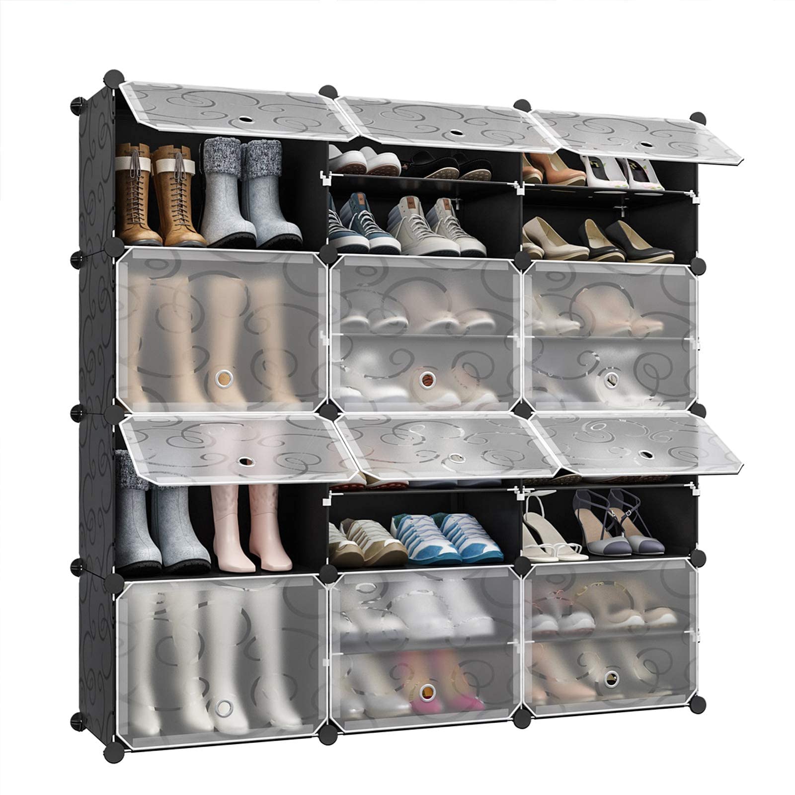 KOUSI 48 Pair Expandable Shoe Rack Organizer - Portable Shoe Storage Tower Shelf Cabinet Stand for Heels, Boots & Sneakers | Space-Saving Closet & Entryway Organization Solution