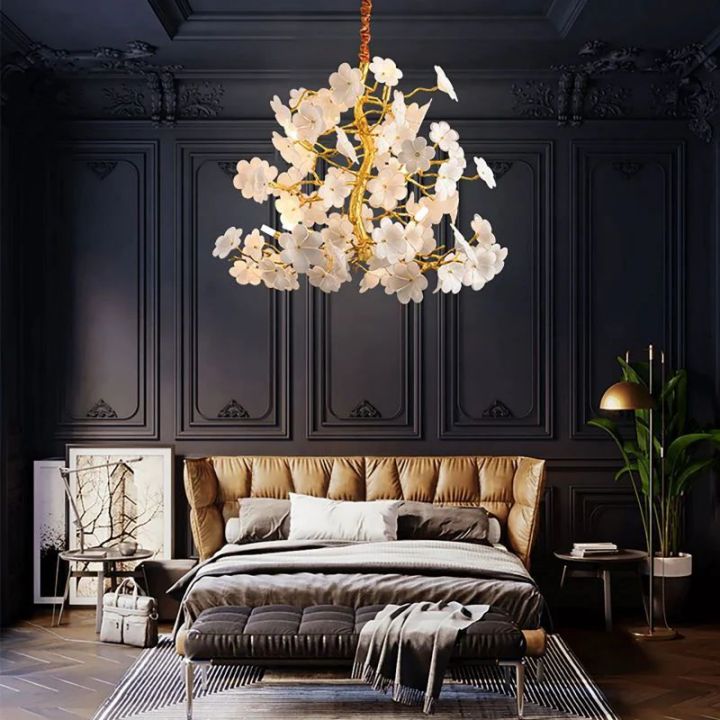 Elegant Cherry Wood Dining Room Chandelier - Modern Farmhouse Branch Lighting Fixture for Dining Table, Kitchen Island & Bedroom Decor