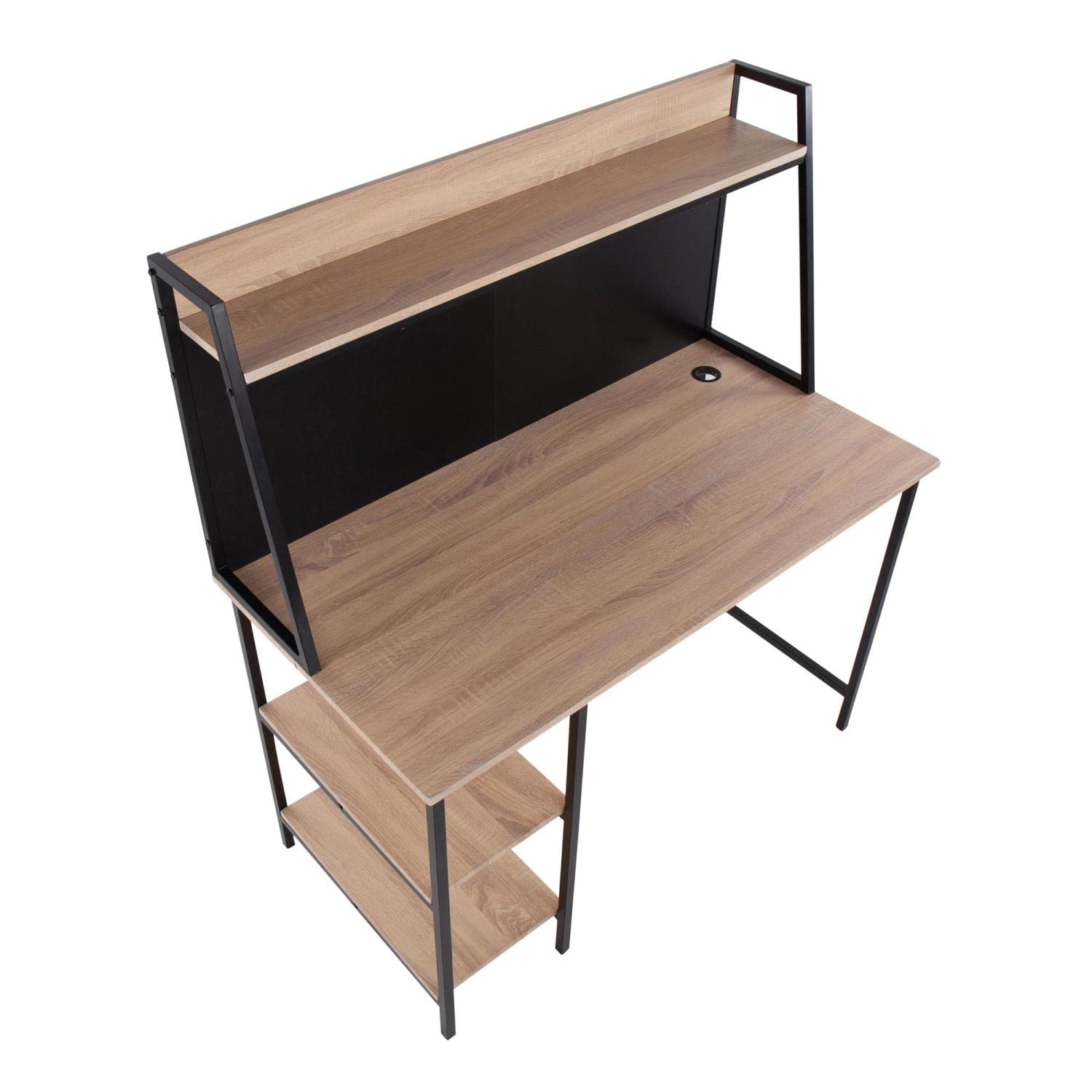 LumiSource Geo Shelf Desk - Modern Home Office Desk with Storage, Compact Computer Desk for Small Spaces, Gaming & Study Desk - Perfect for Bedrooms, Dorms & Workspaces
