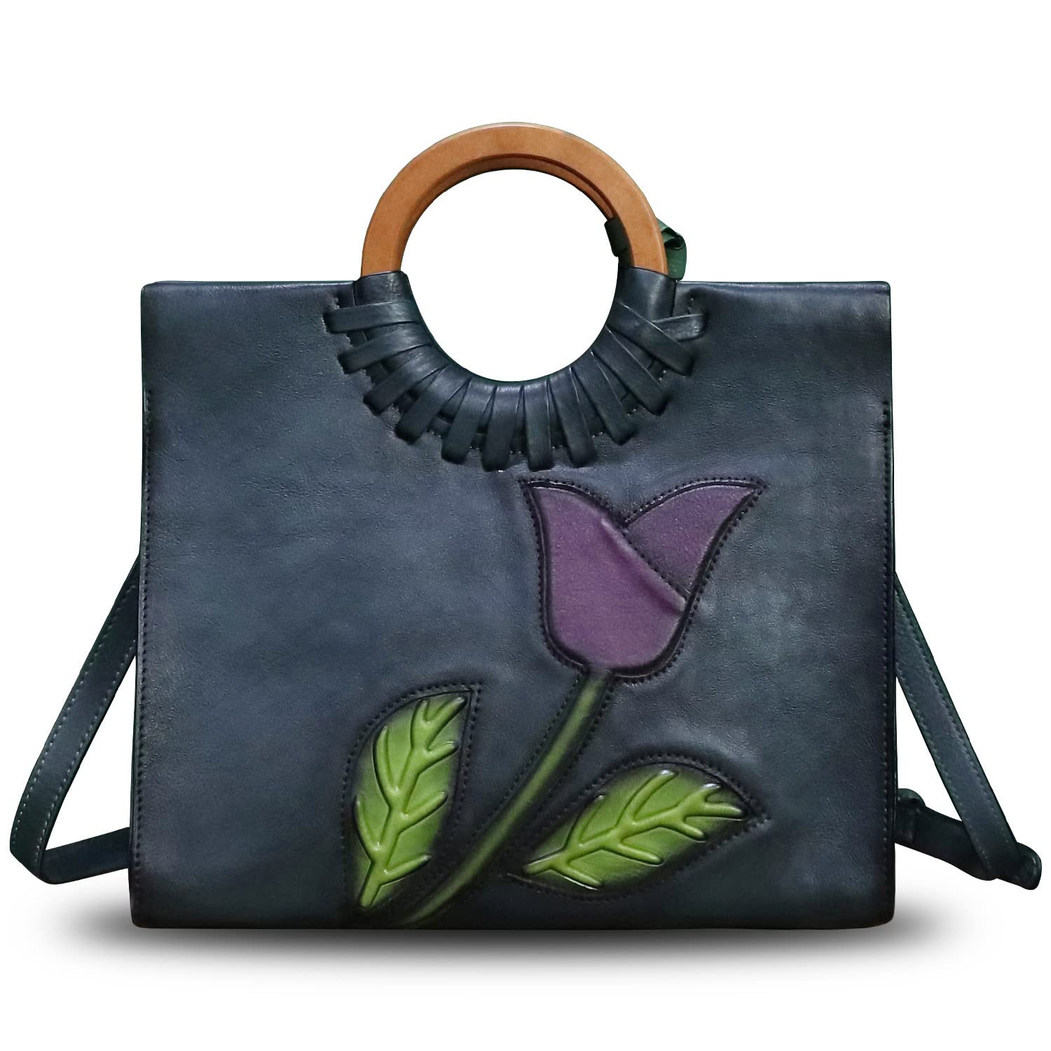 Genuine Leather Top Handle Handbag for Women - Vintage Satchel Retro Cowhide Crossbody Purse | Handmade Leather Shoulder Bag for Work, Travel & Everyday Use