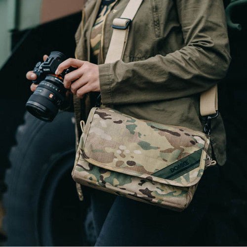 Domke F 5XB Camouflage Shoulder/Belt Camera Bag - Durable Tactical Photography Gear for Outdoor Shooting & Travel