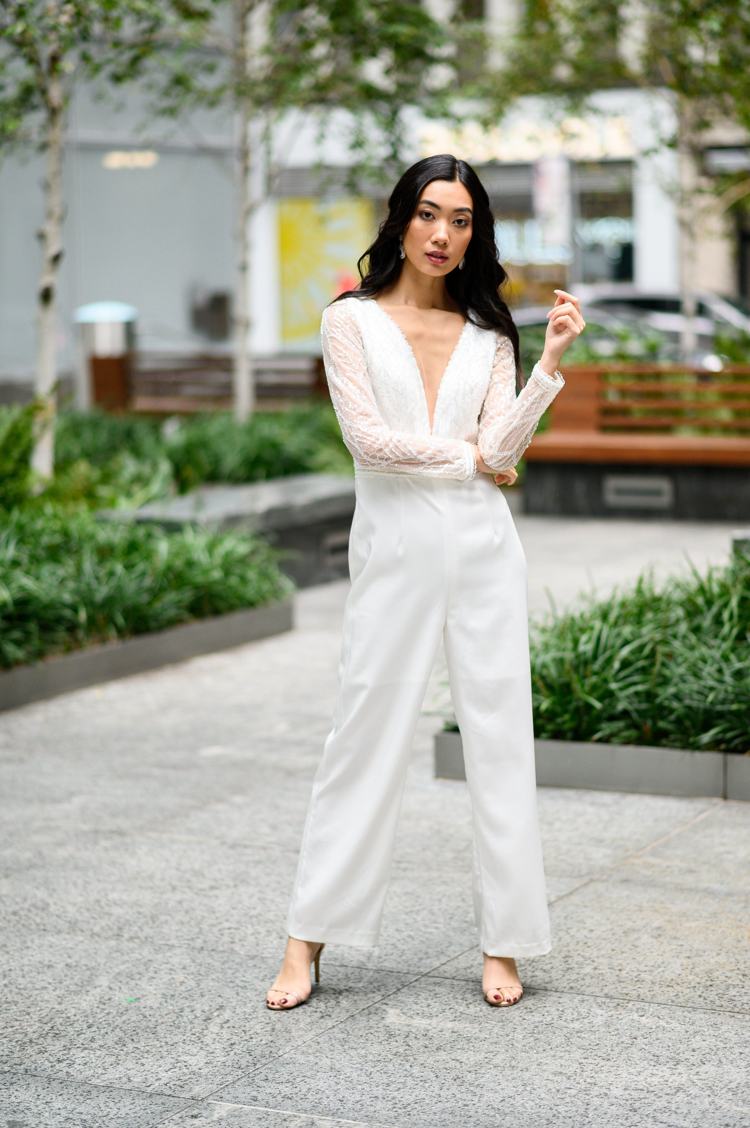 Elegant Women's Fully Embroidered Lace Jumpsuit - Floral Lace Romper for Parties, Weddings & Special Occasions | Comfortable & Stylish Outfit for Evening Events