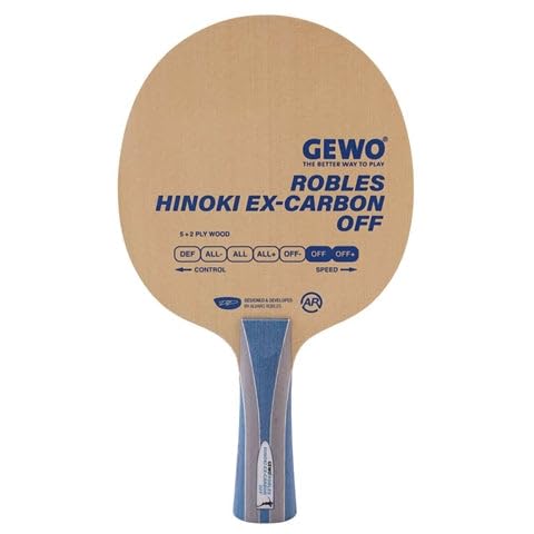 Premium GEWO Robles Hinoki Ex-Carbon Offensive Table Tennis Blade - Professional Ping Pong Paddle for Aggressive Players | Perfect for Tournament Play & Training Sessions