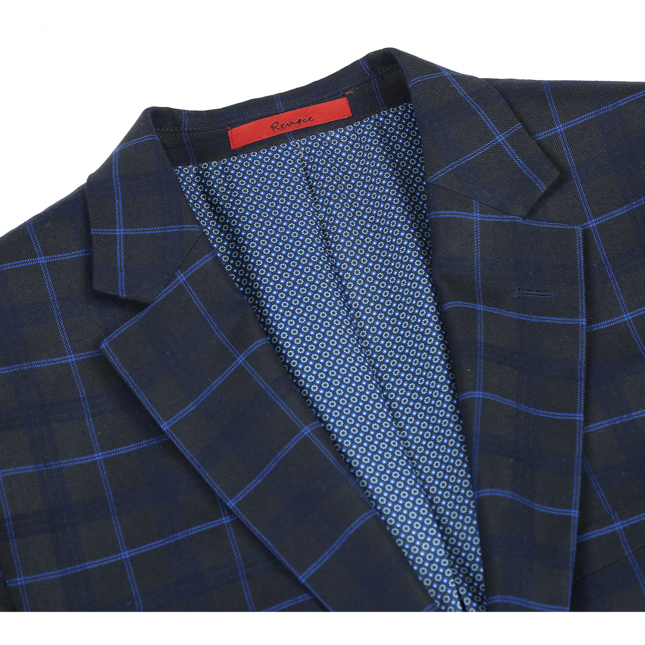 Renoir Blue Alessandro Vitello Slim Fit Checked Suit for Men - Blue 293 27 | Business Attire & Formal Events | Office Wear & Wedding Suits
