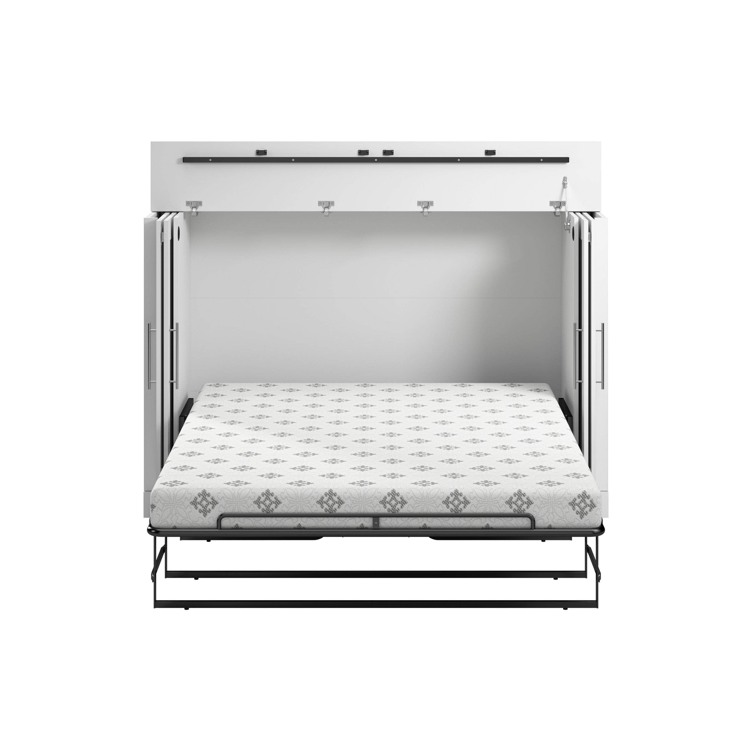 Pur 69W Full Cabinet Bed with Mattress - 3 Color Options | Space-Saving Storage Bed for Small Rooms & Apartments | Modern Platform Bed Frame with Built-in Drawers