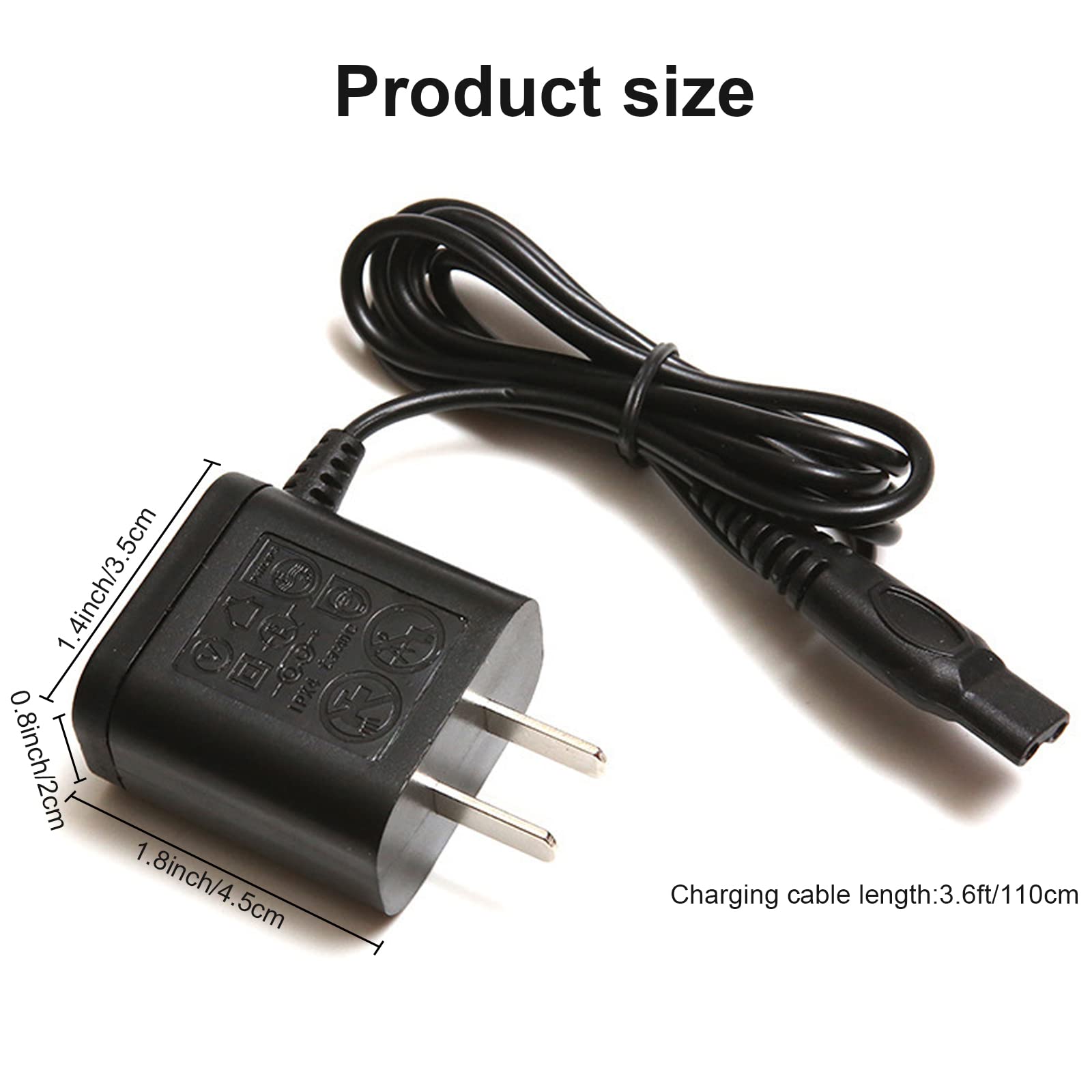 HQ8505 Replacement Power Cord for Philips Norelco Shavers - Compatible with OneBlade, Speed XL, SmartTouch XL, Spectra & Arcitec Series - Portable Charger Adapter for Travel, Home & Office Use