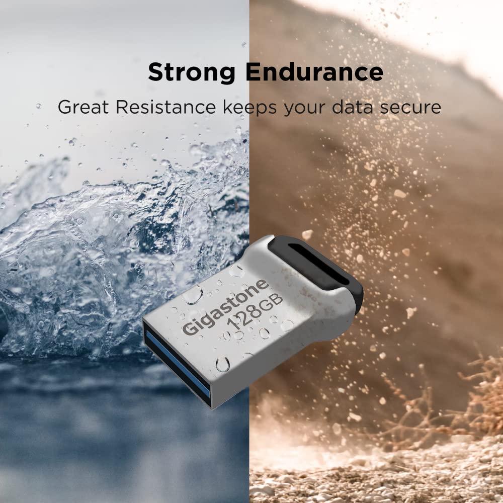 GIGASTONE 128GB Z90 USB 3.2 Flash Drive - High Speed 100MB/s Read, Waterproof Metal Thumb Drive - Compatible with USB 2.0/3.0/3.1 - Perfect for Data Storage, File Transfer, Backup & School/Office Use