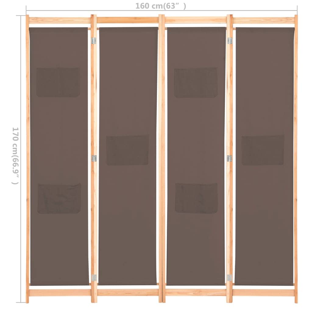 vidaXL 4-Panel Folding Room Divider Screen - 62.9