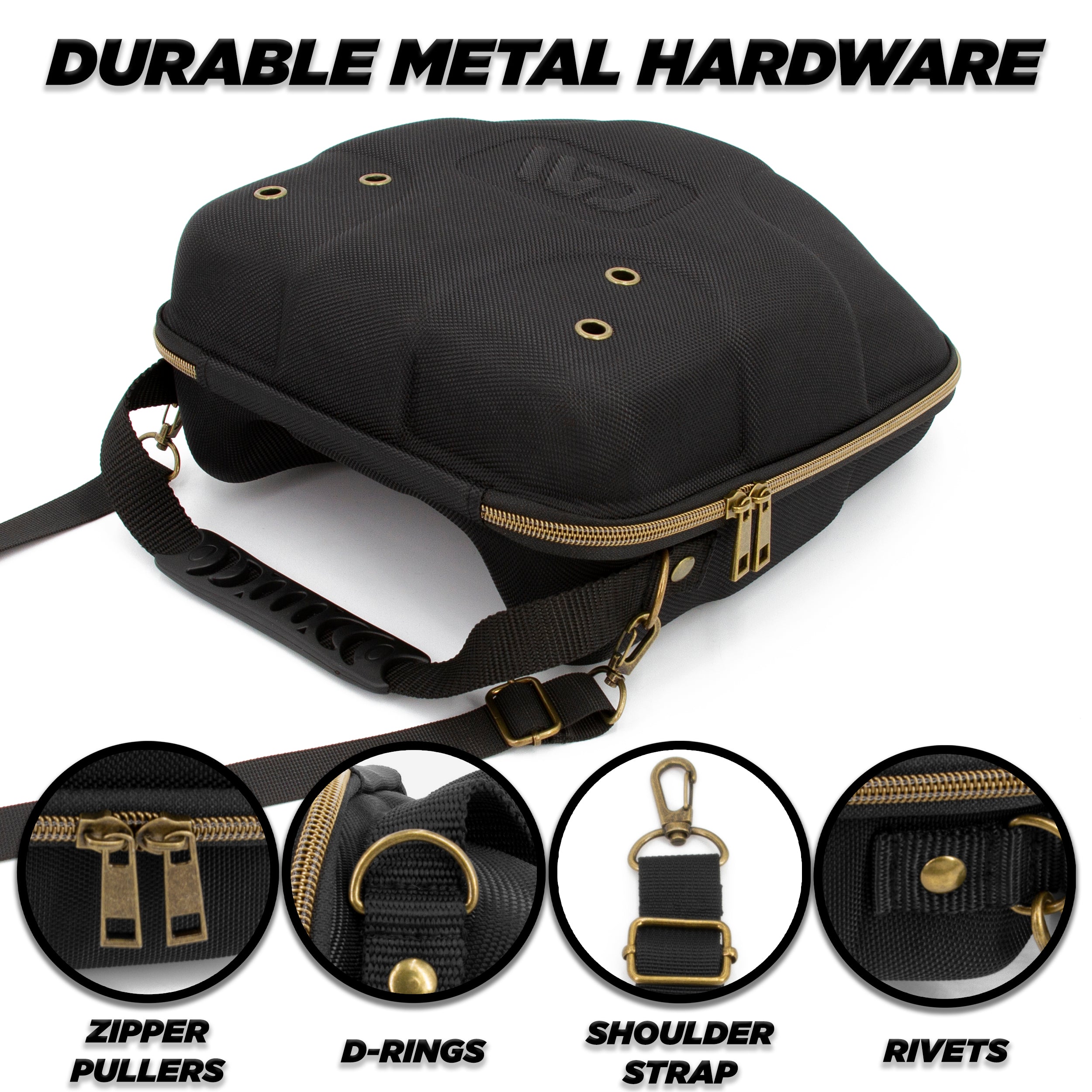 CASEMATIX Hard Shell Hat Travel Case for 6 Baseball Caps - Portable Cap Carrier with Shoulder Strap & Handle - Perfect for Airplane, Camping, and Sports Travel Accessories