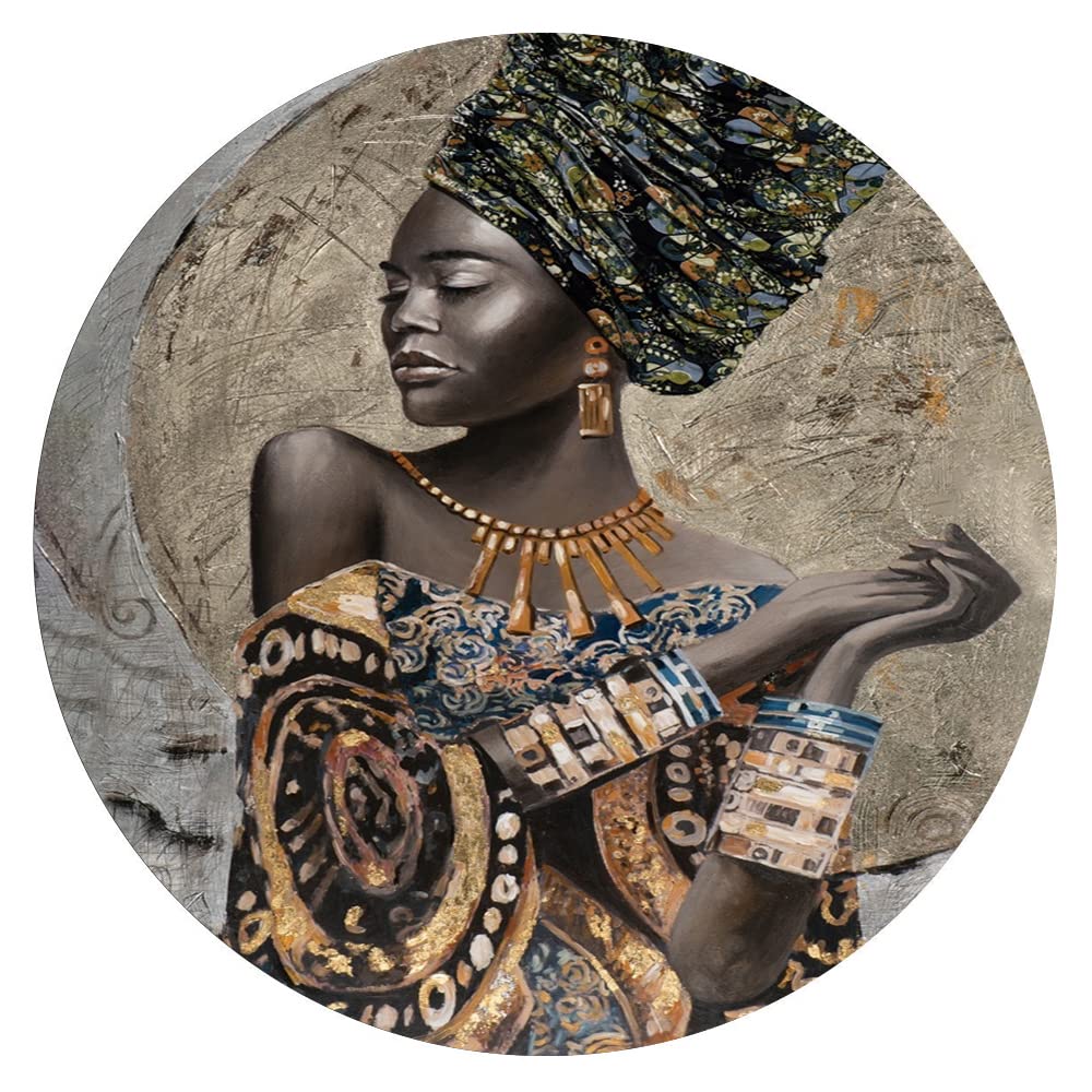 300 Piece African Indigenous Wall Art Puzzle - Round Wooden Jigsaw for Adults & Kids, Educational & Decompression Toy for Family Game Night | Home Decor & Stress Relief Activity