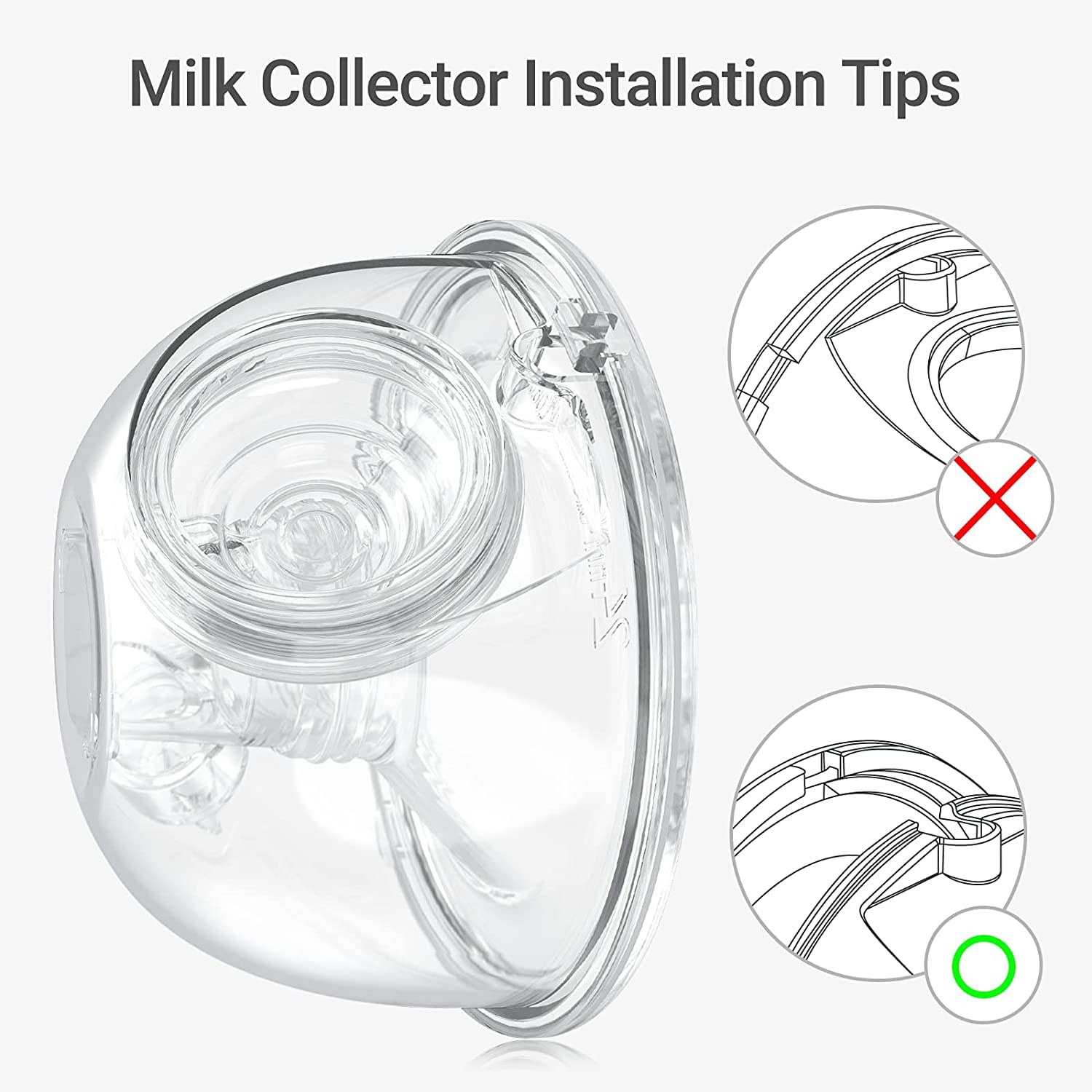 SINLEISI 24mm Hands Free Breast Pump Accessories (2 Pack) - Perfect for On-the-Go Moms, Work, Travel & Multi-Tasking