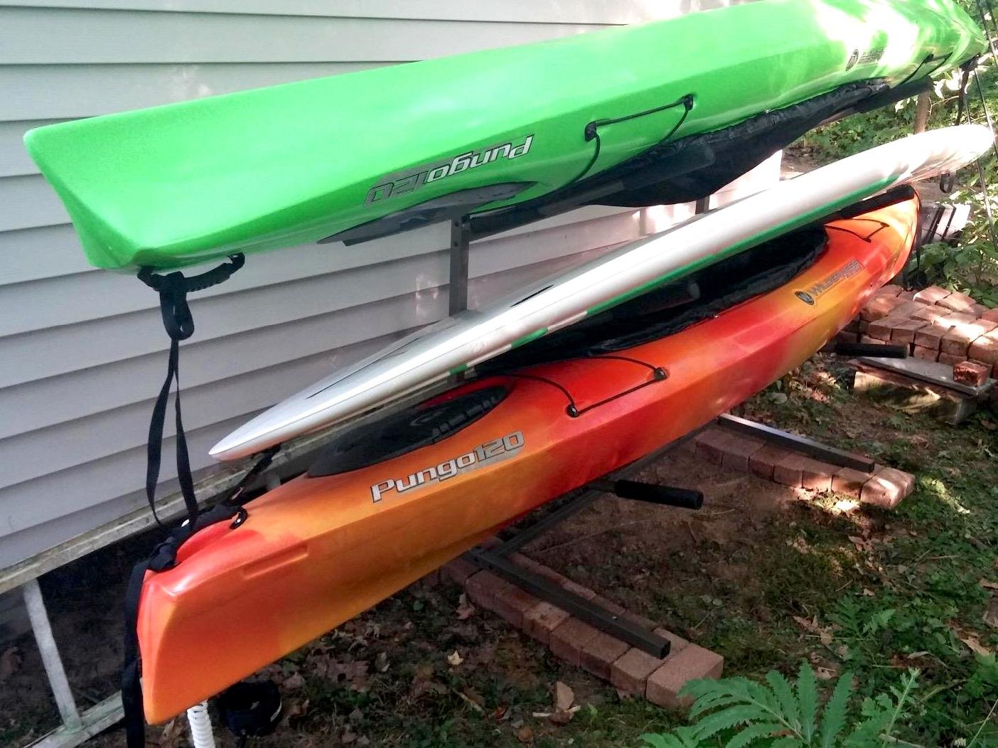 Stoneman Sports Freestanding Floor Stand for Paddleboards & SUP Storage - Heavy Duty Kayak Rack Organizer for Garage, Beach House, or Backyard - Perfect for Stand Up Paddle Board, Surfboard & Water Sports Equipment