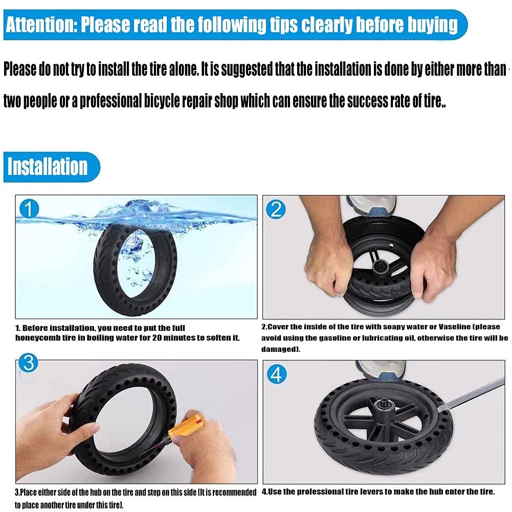 10 Inch Tubeless Electric Scooter Tires - 2.5 Solid Tire (2 Pack) - High Elastic, Wear-Resistant & Anti-Slip for 60/70-6.5 Scooters - Perfect for Commuting, Urban Travel & Last-Mile Delivery