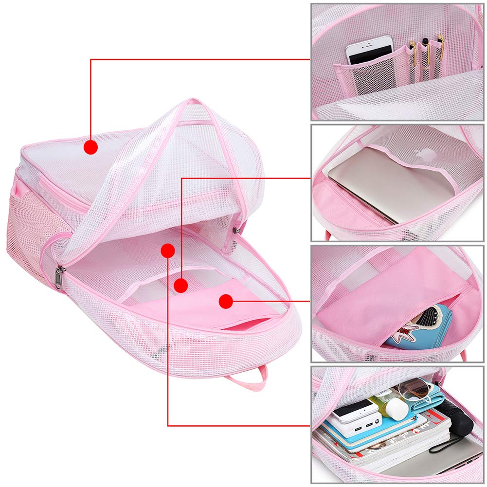 MyGreen Clear Backpack - Heavy Duty Transparent School Backpack with Laptop Compartment for 15.6 Inch Laptop - Perfect for School, Travel, Airport Security & Work
