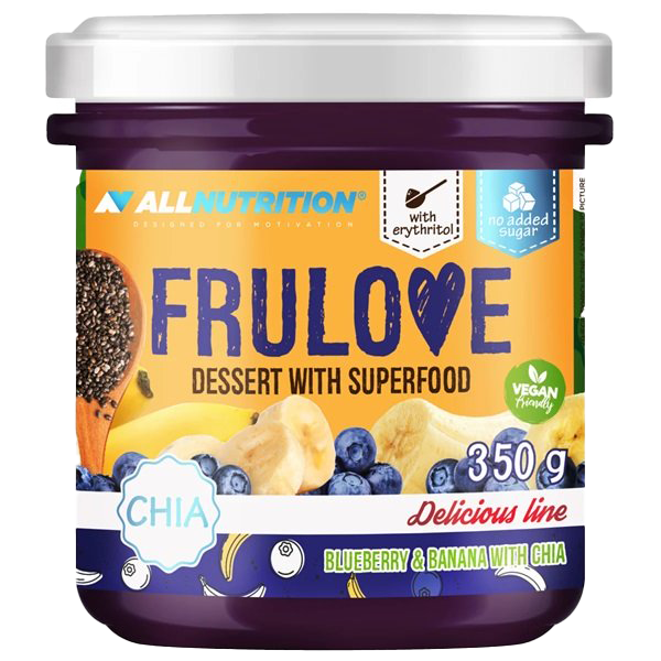 Allnutrition Frulove Superfood Dessert - Blueberry & Banana with Chia Seeds, 350g | Healthy Vegan Snack for Breakfast, Post-Workout & On-the-Go Energy Boost