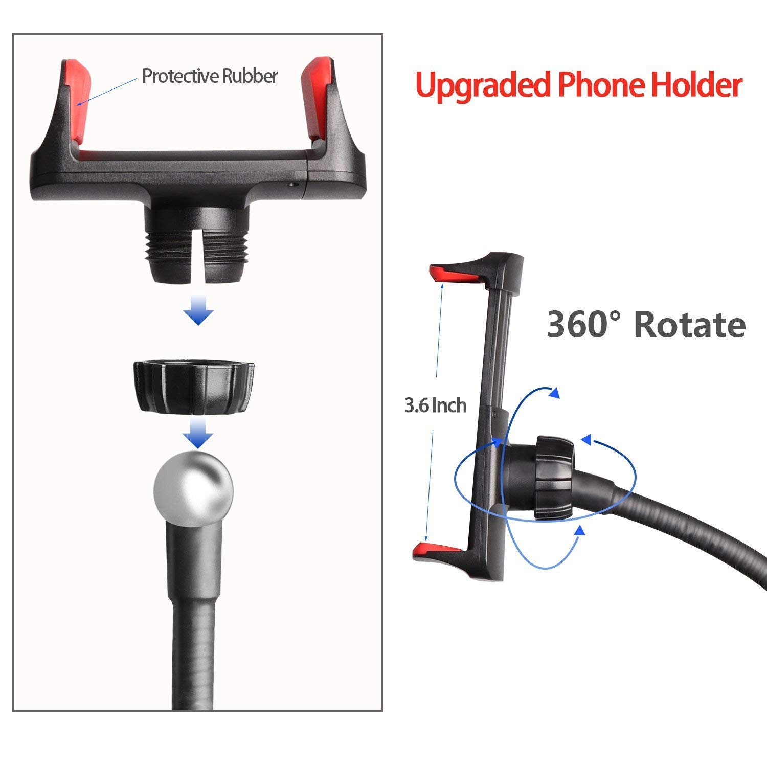 UBeesize Clip-On Selfie Ring Light with Stand for Live Stream & Makeup - Perfect for Vlogging & Beauty Videos