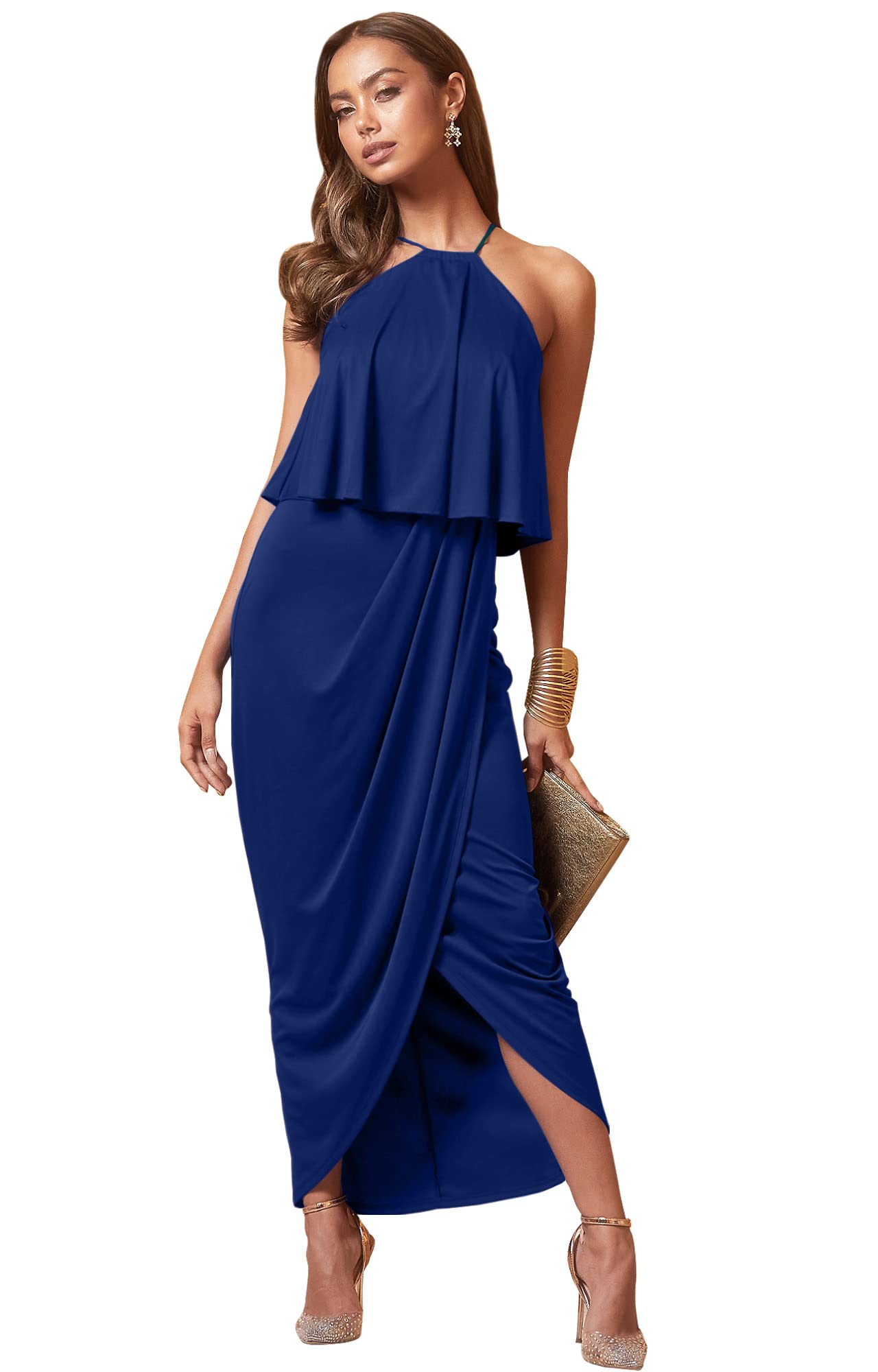 Elegant Long Sexy Bridesmaid & Wedding Guest Cocktail Maxi Dress for Women - Perfect for Formal Events, Parties & Evening Occasions